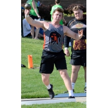 Shot puts himself into Class 2A top-10 ...  Waukon boys track junior Brady Sullivan launches a shot put effort in the Class 2A shot put competition at the State Track Meet in Des Moines Thursday, May 17. Sullivan posted a best throw of 50’7.5” to finish ninth in the 24-thrower field of Class 2A competitors. View and find out how to purchase this photo and many more by clicking on the Photo Galleries link on The Standard’s website, www.waukonstandard.com.